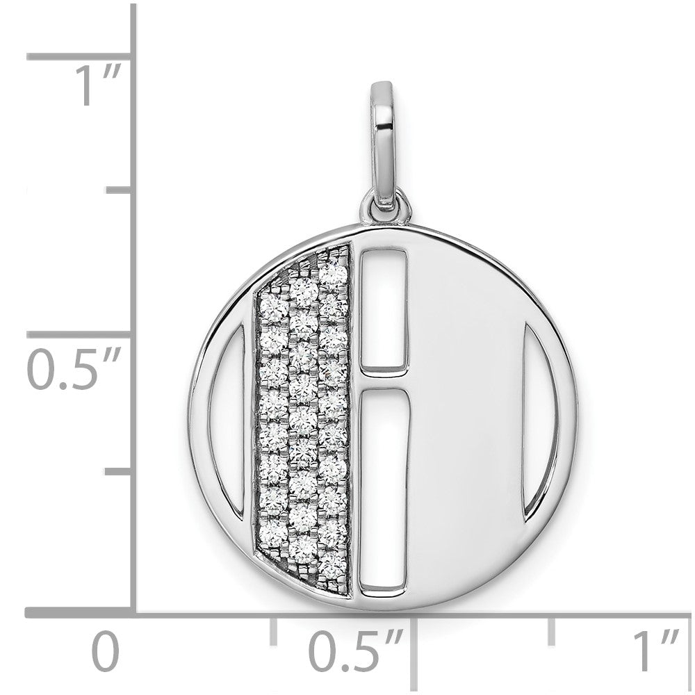 14K White Gold Gatsby Diamond Initial H Charm