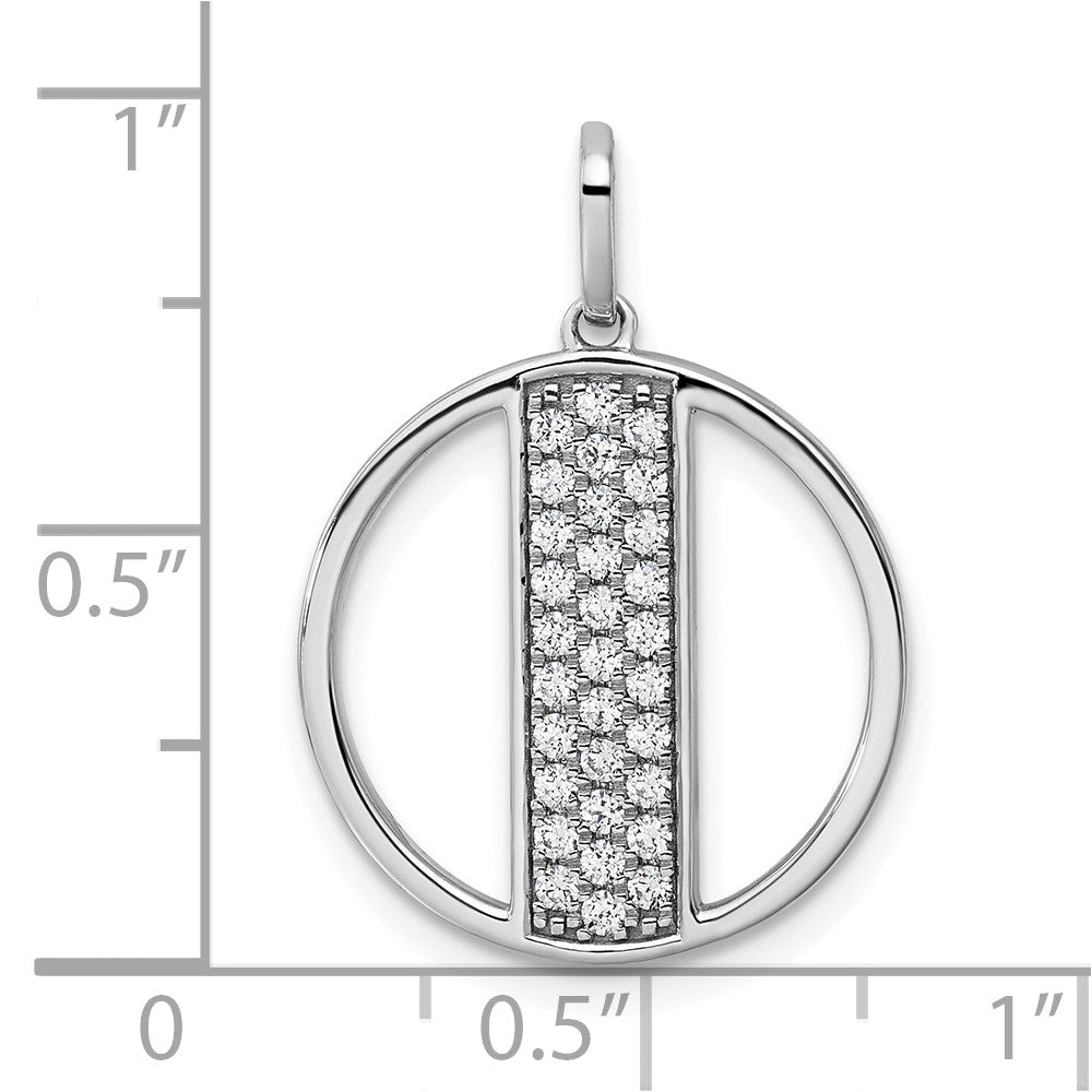 14K White Gold Gatsby Diamond Initial I Charm
