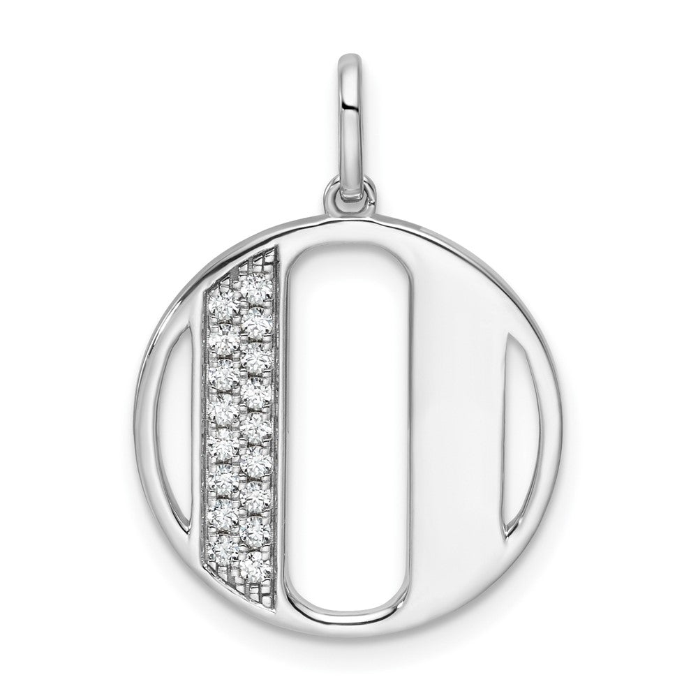 14K White Gold Gatsby Diamond Initial O Charm