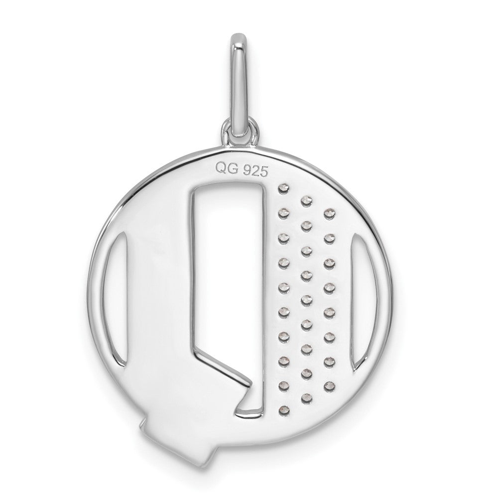 14K White Gold Gatsby Diamond Initial Q Charm