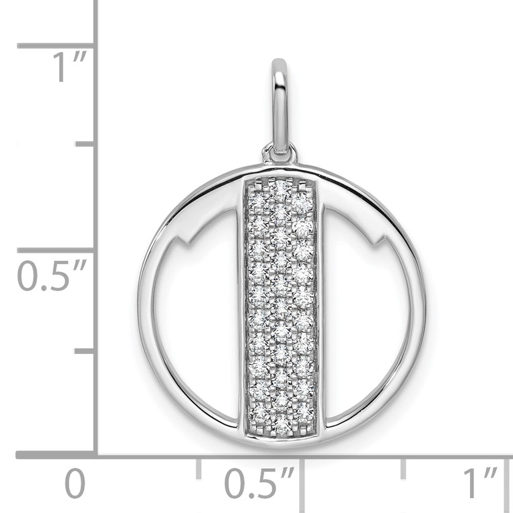 14K White Gold Gatsby Diamond Initial T Charm