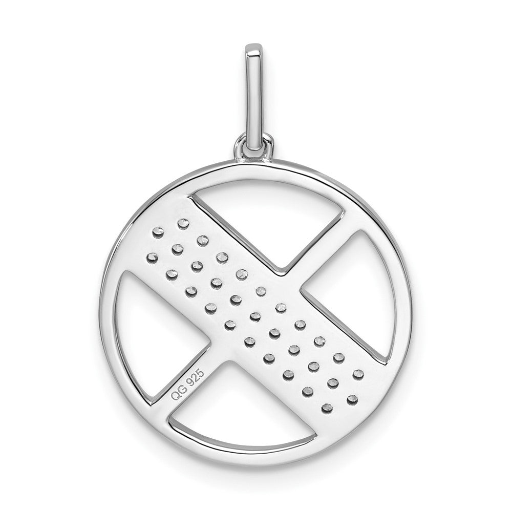 14K White Gold Gatsby Diamond Initial X Charm