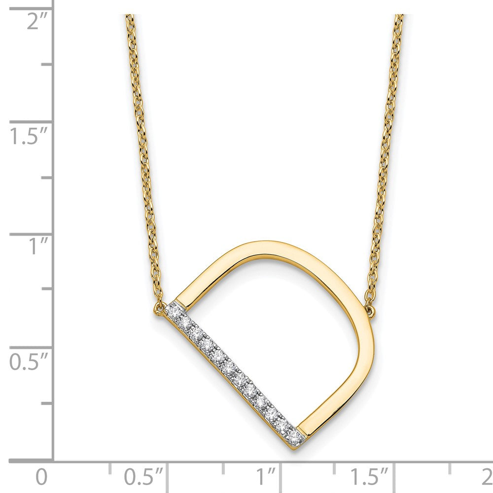14K Sideways Diamond Initial D Necklace