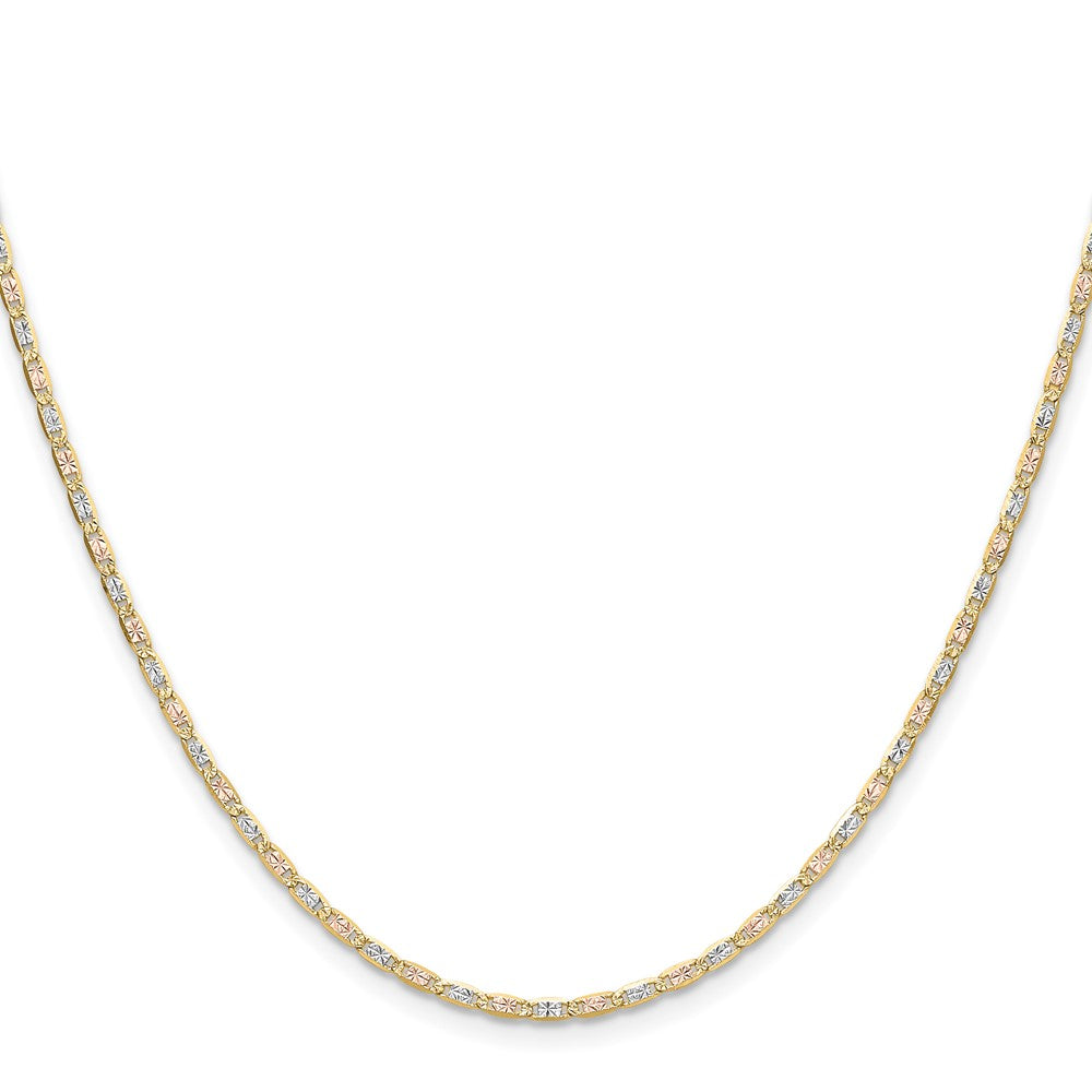 14k 2.0mm Tri-color Gold Pav? Valentino Chain