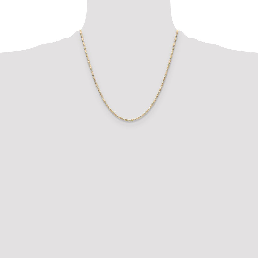 14k 2.0mm Tri-color Gold Pav? Valentino Chain