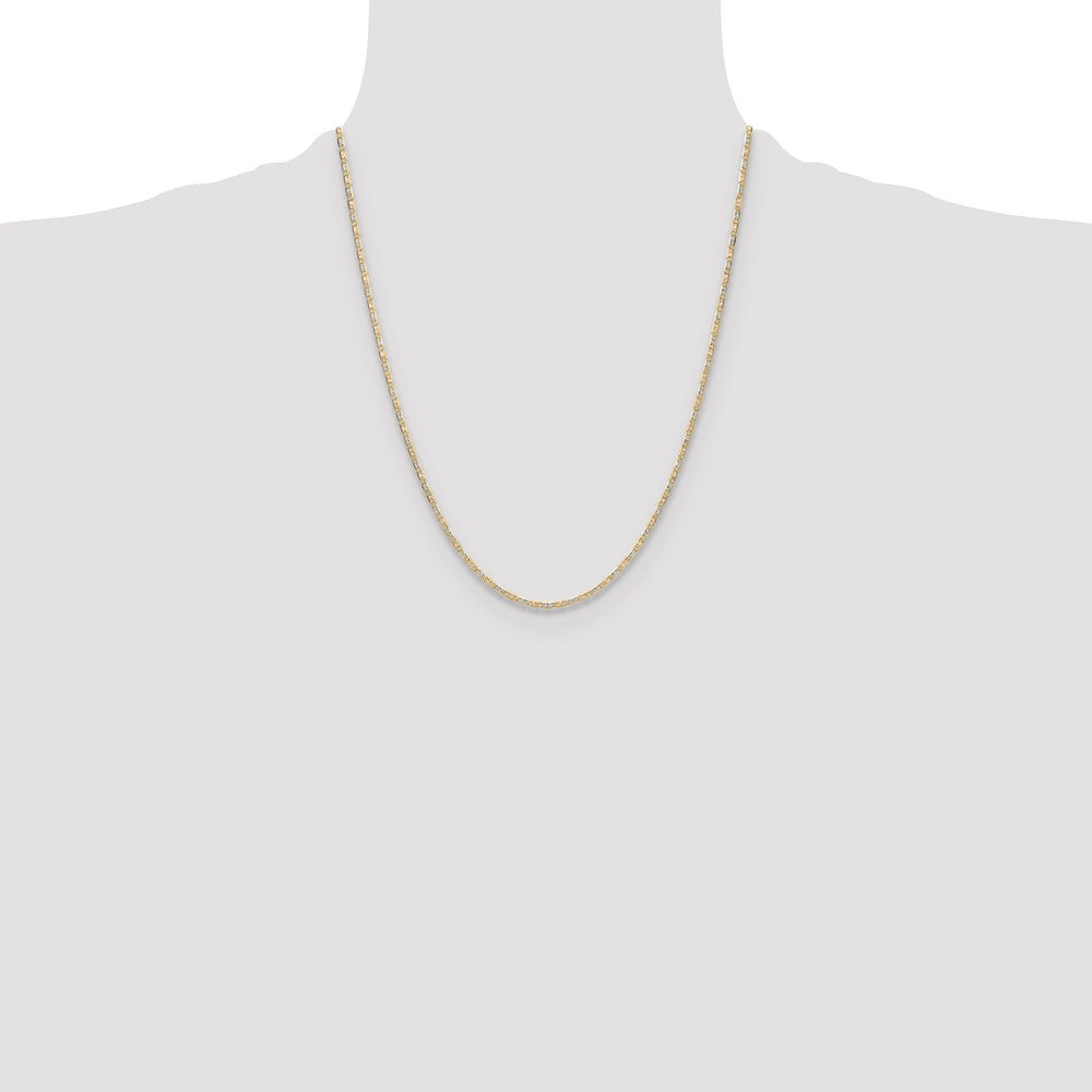 14k 2.0mm Tri-color Gold Pav? Valentino Chain