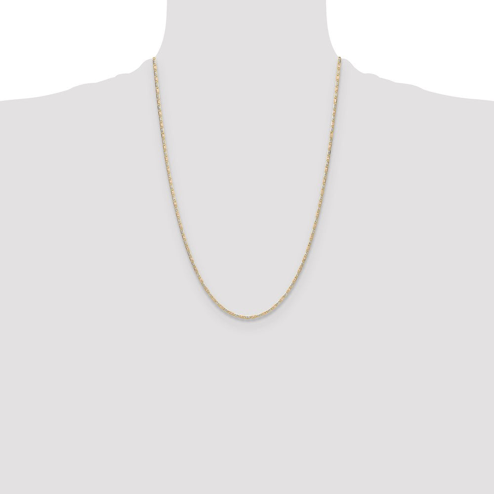 14k 2.0mm Tri-color Gold Pav? Valentino Chain