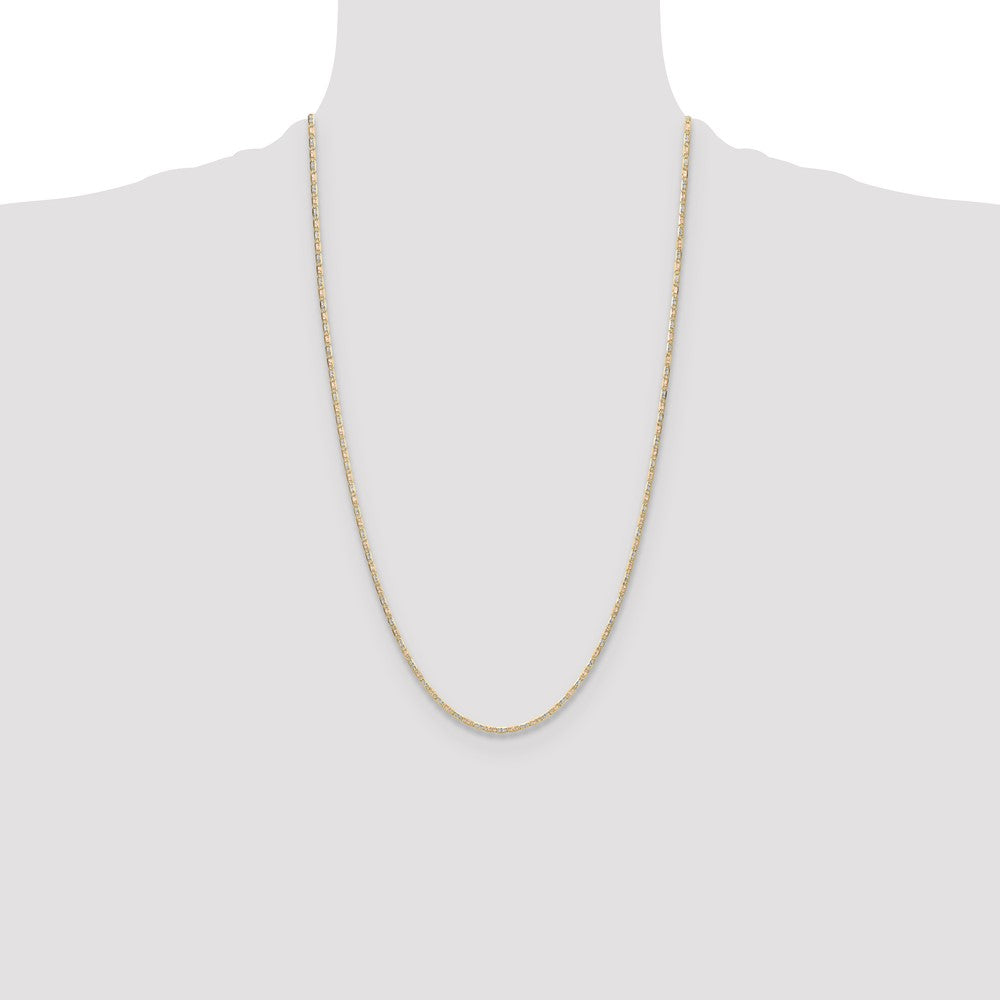 14k 2.0mm Tri-color Gold Pav? Valentino Chain
