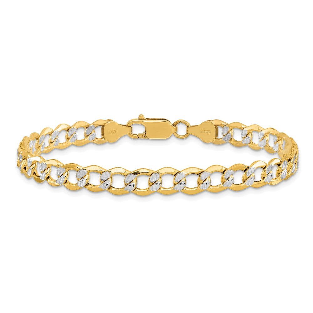 14k 6.75mm Semi-solid with Rhodium Pav? Curb Chain