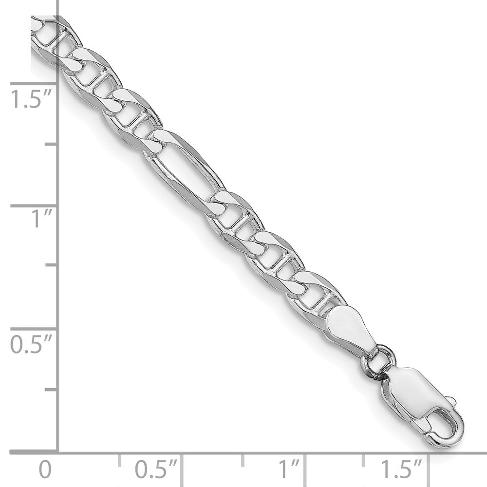 Sterling Silver Rhodium-plated 4.5mm Figaro Anchor Chain
