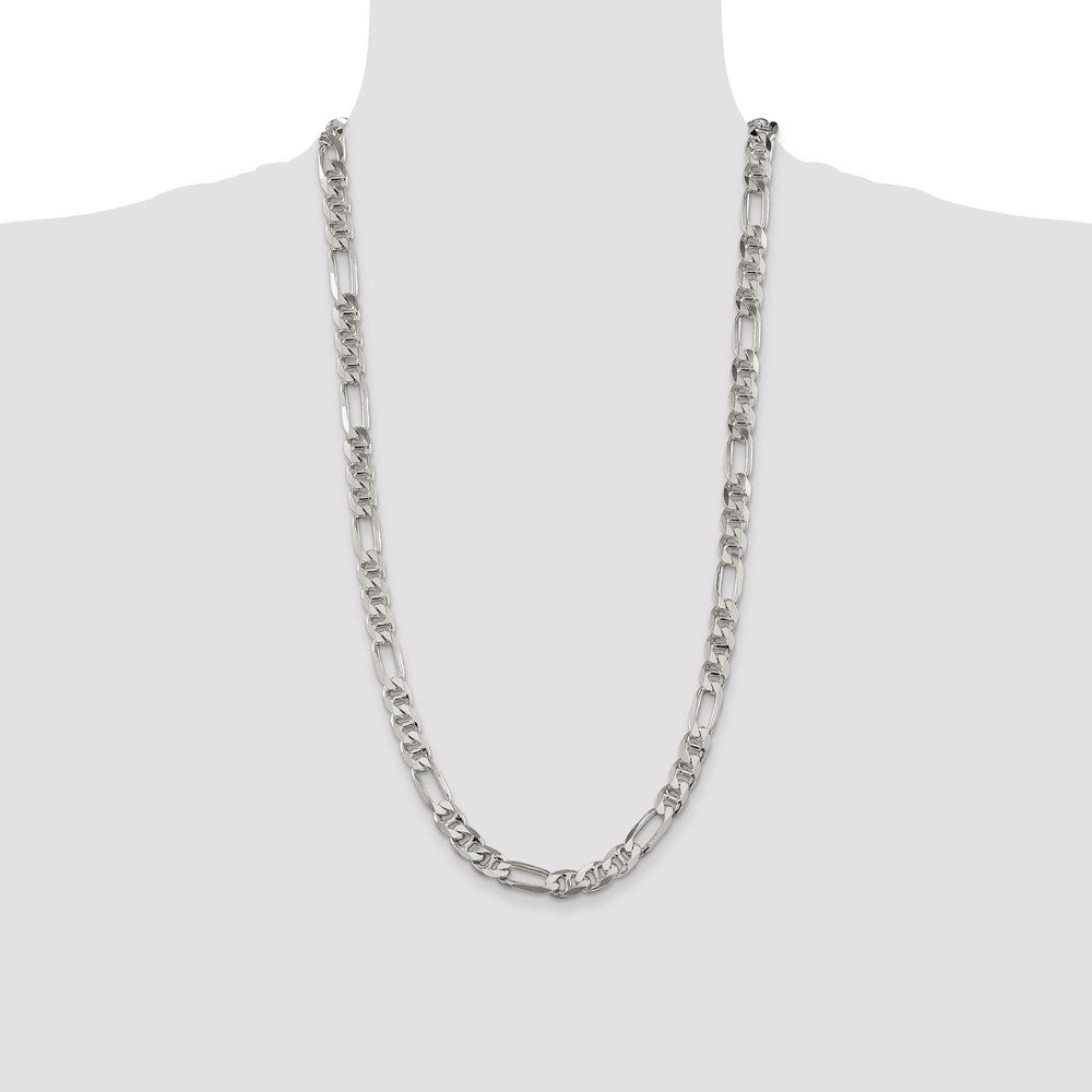 Sterling Silver 7.75mm Figaro Anchor Chain