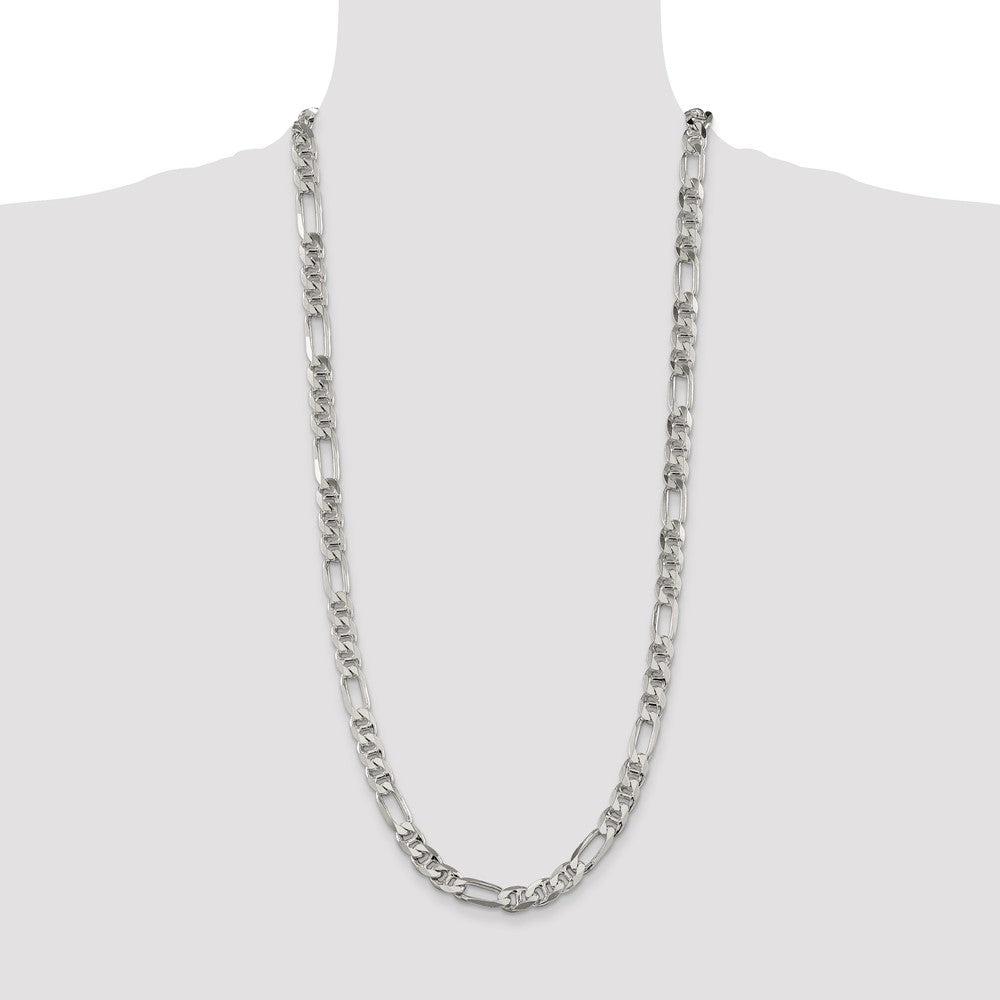 Sterling Silver 7.75mm Figaro Anchor Chain