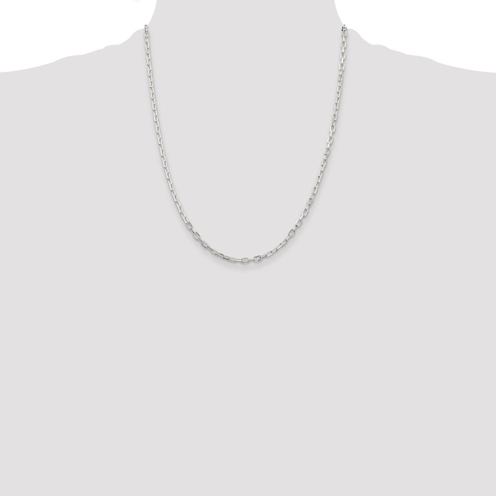 Sterling Silver 2.9mm Diamond-cut Long Link Cable Chain