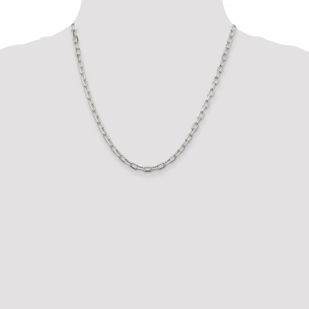 Sterling Silver 4.3mm Diamond-cut Long Link Cable Chain