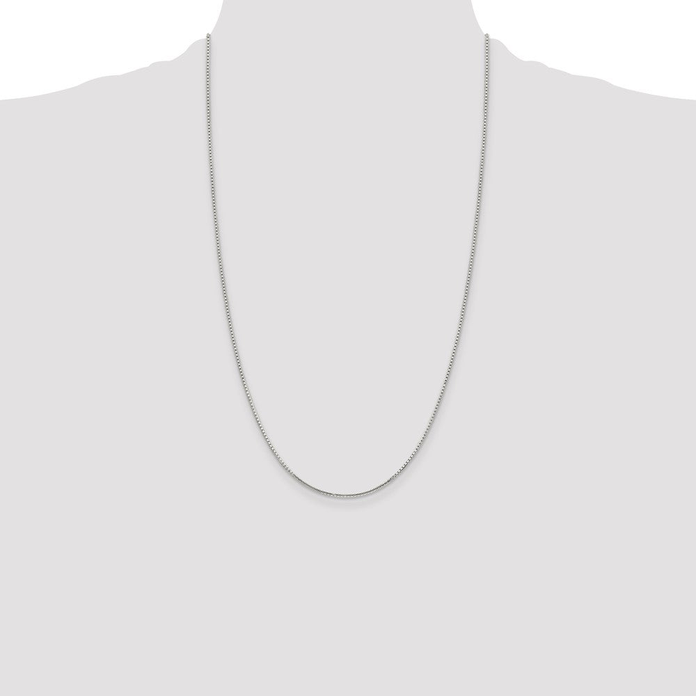 Sterling Silver 1.25mm 8 Sided Diamond-cut Box Chain