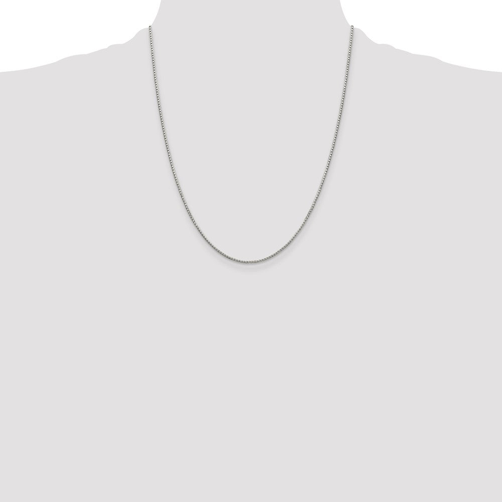 Sterling Silver 1.35mm 8 Sided Diamond-cut Box Chain