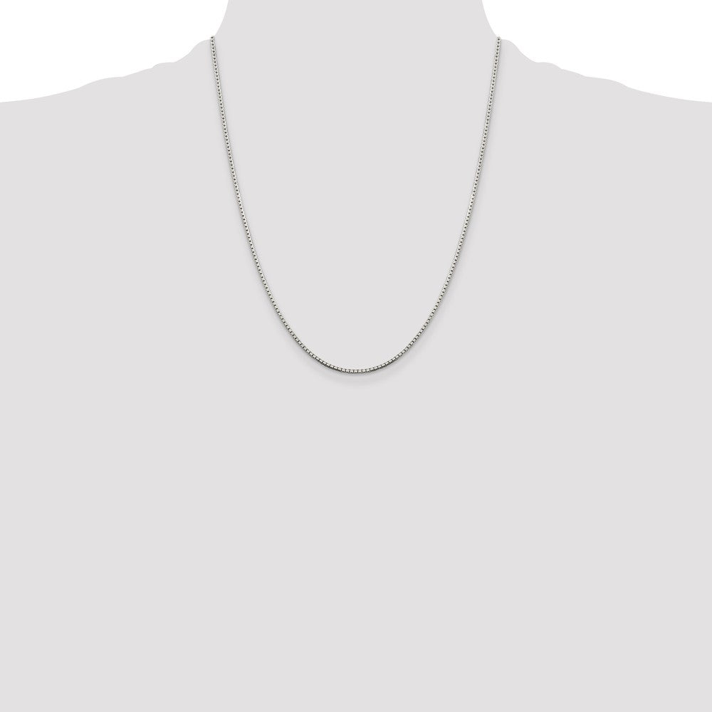 Sterling Silver 1.5mm 8 Sided Diamond-cut Box Chain