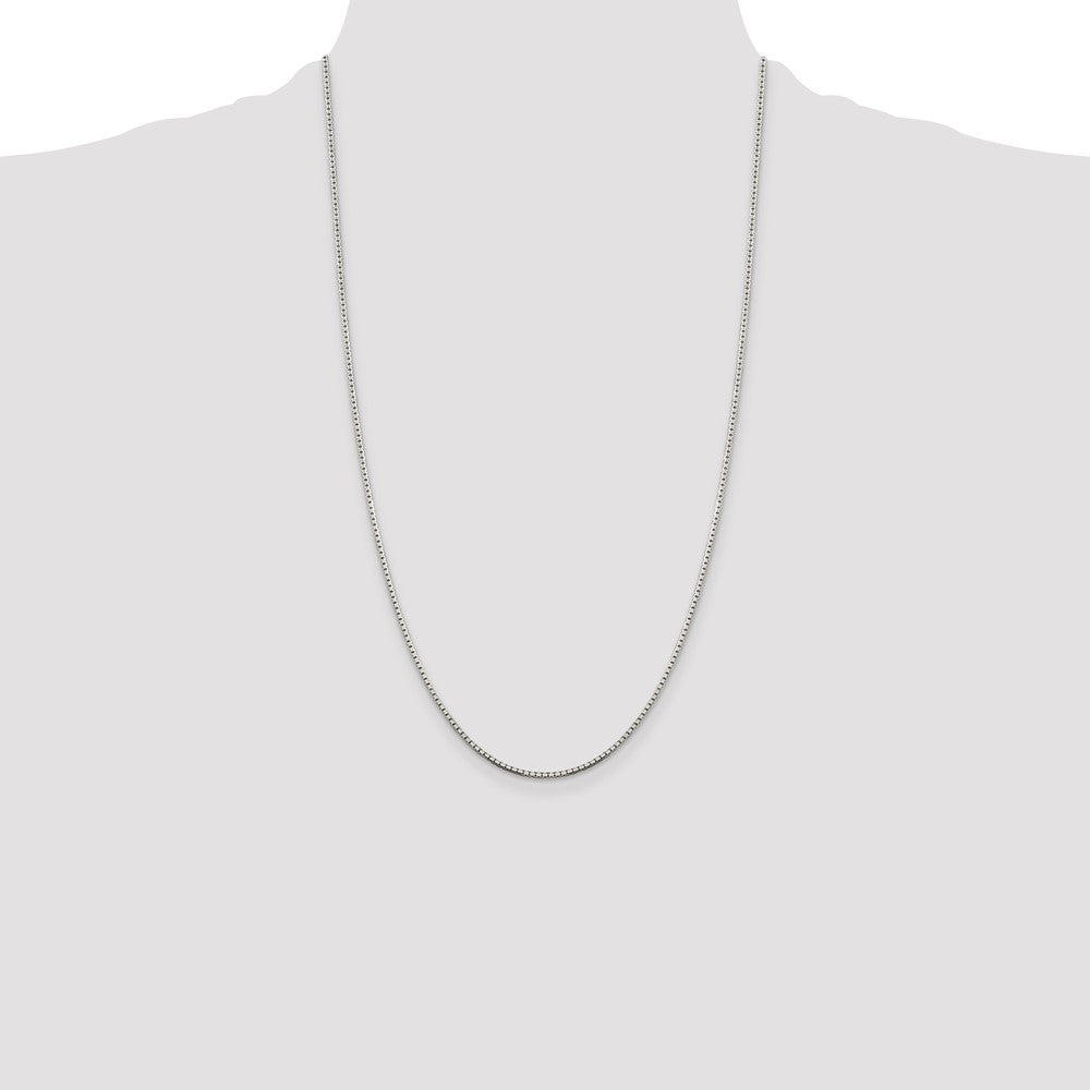 Sterling Silver 1.5mm 8 Sided Diamond-cut Box Chain