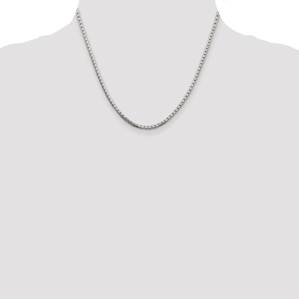 Sterling Silver 2.5mm 8 Sided Diamond-cut Box Chain