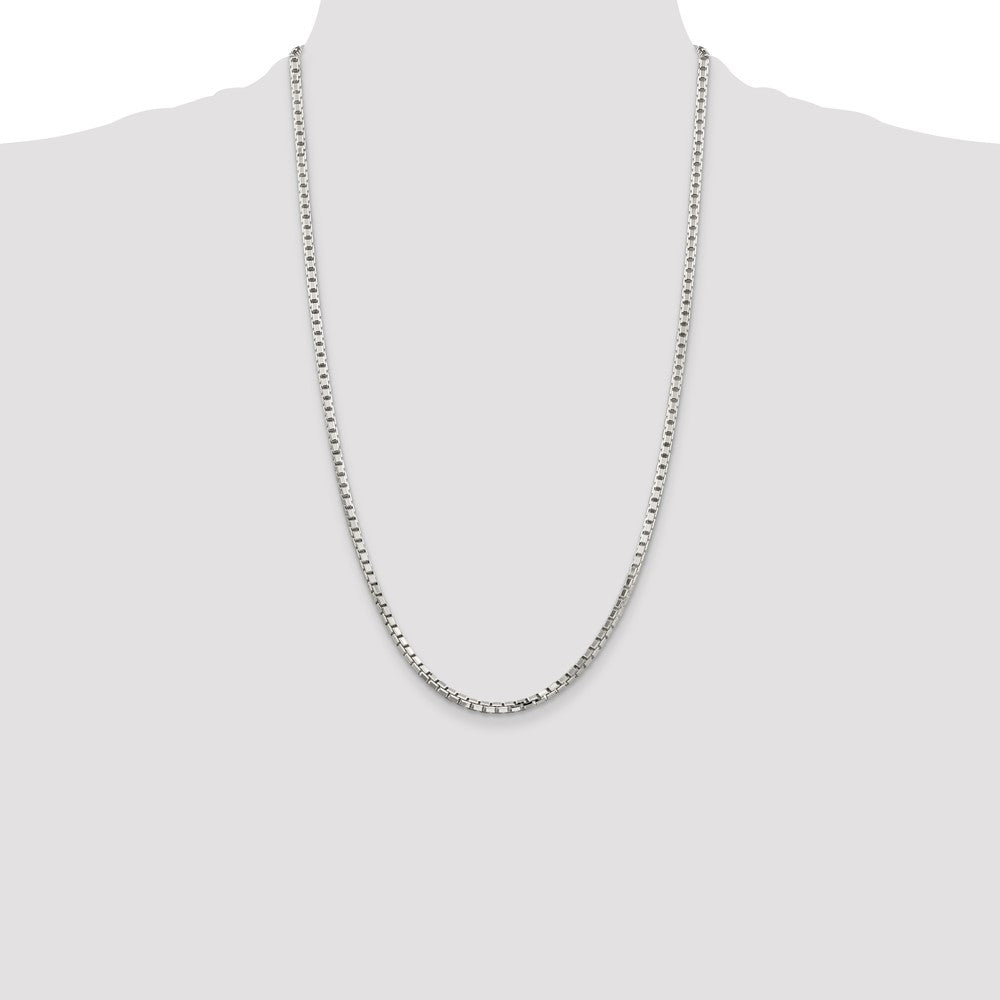 Sterling Silver 3.2mm 8 Sided Diamond-cut Box Chain