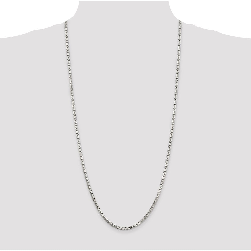 Sterling Silver 3.2mm 8 Sided Diamond-cut Box Chain