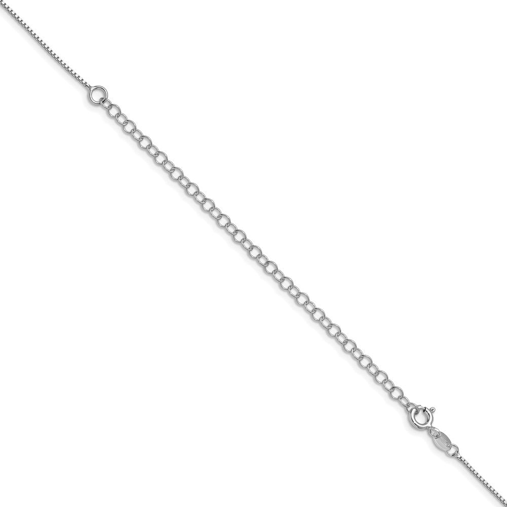Sterling Silver Rhodium-plated .9mm Box Chain with a 4 inch extention