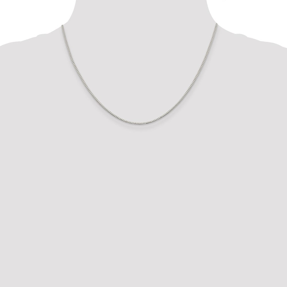 Sterling Silver Rhodium-plated 1.1mm Box Chain w/2in ext.