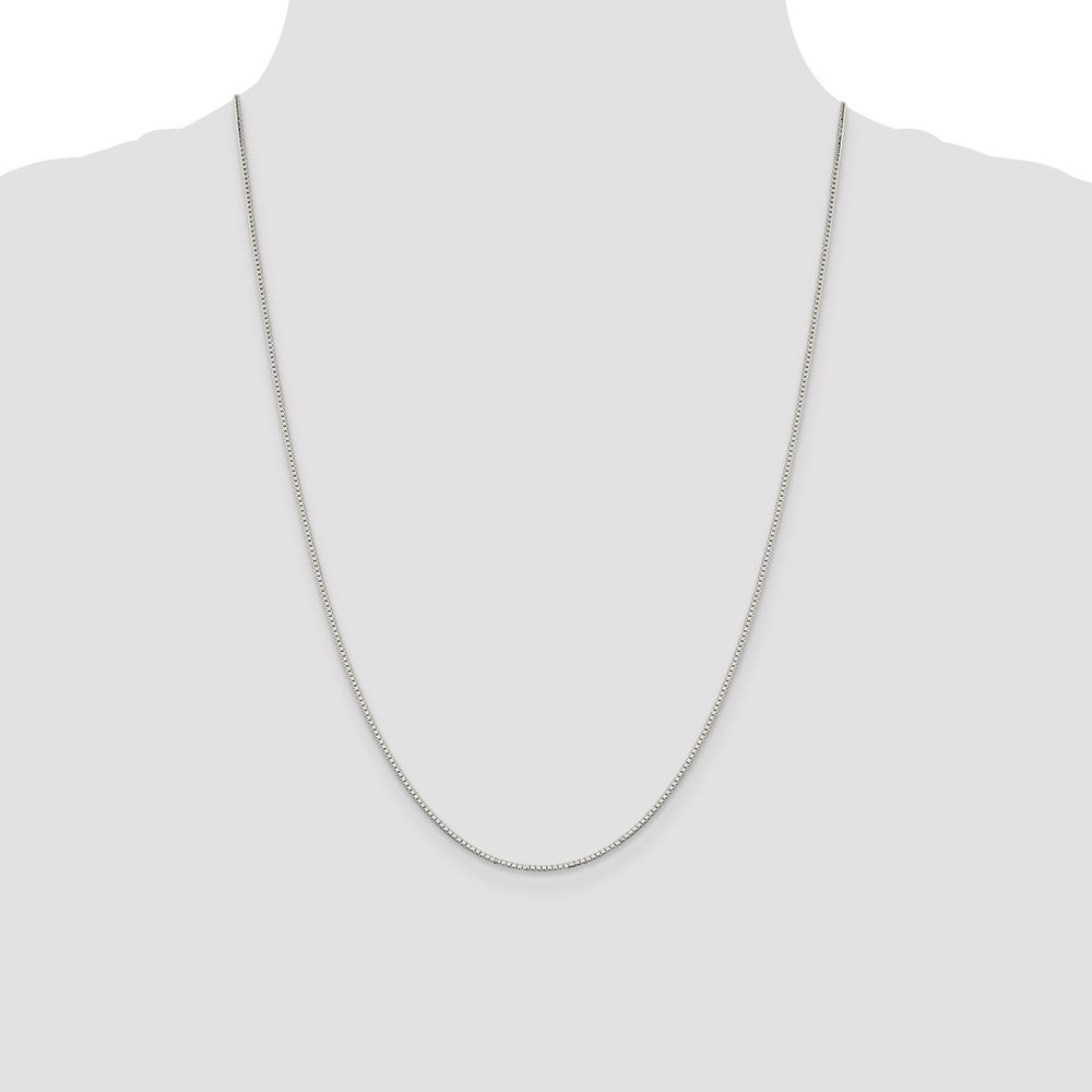 Sterling Silver Rhodium-plated 1.1mm Box Chain