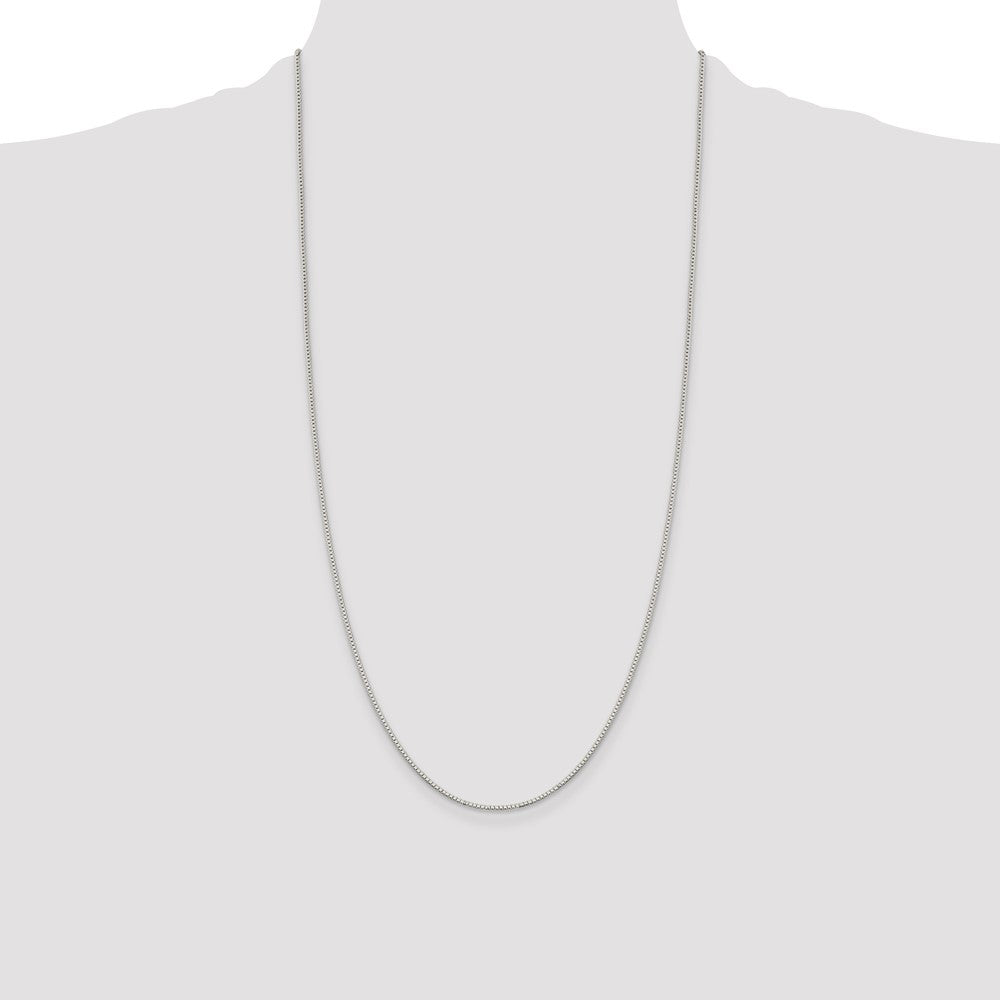 Sterling Silver Rhodium-plated 1.1mm Box Chain