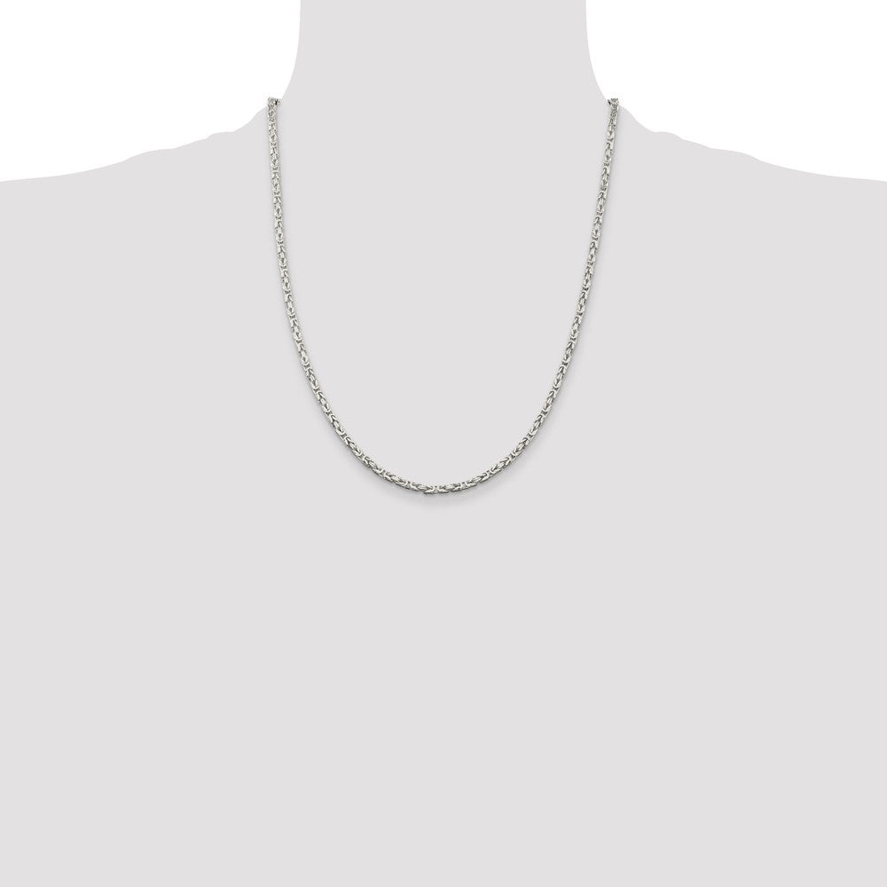 Sterling Silver 2.5mm Byzantine Chain
