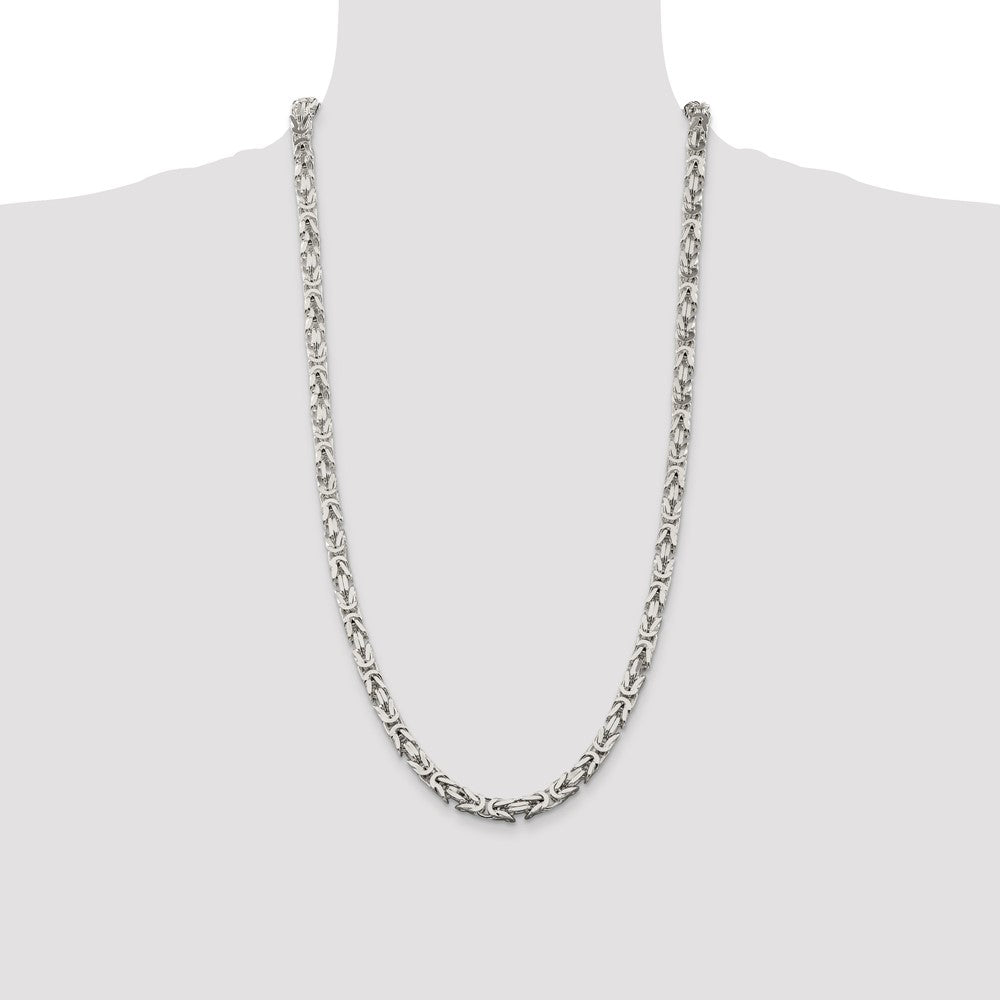 Sterling Silver 6mm Byzantine Chain