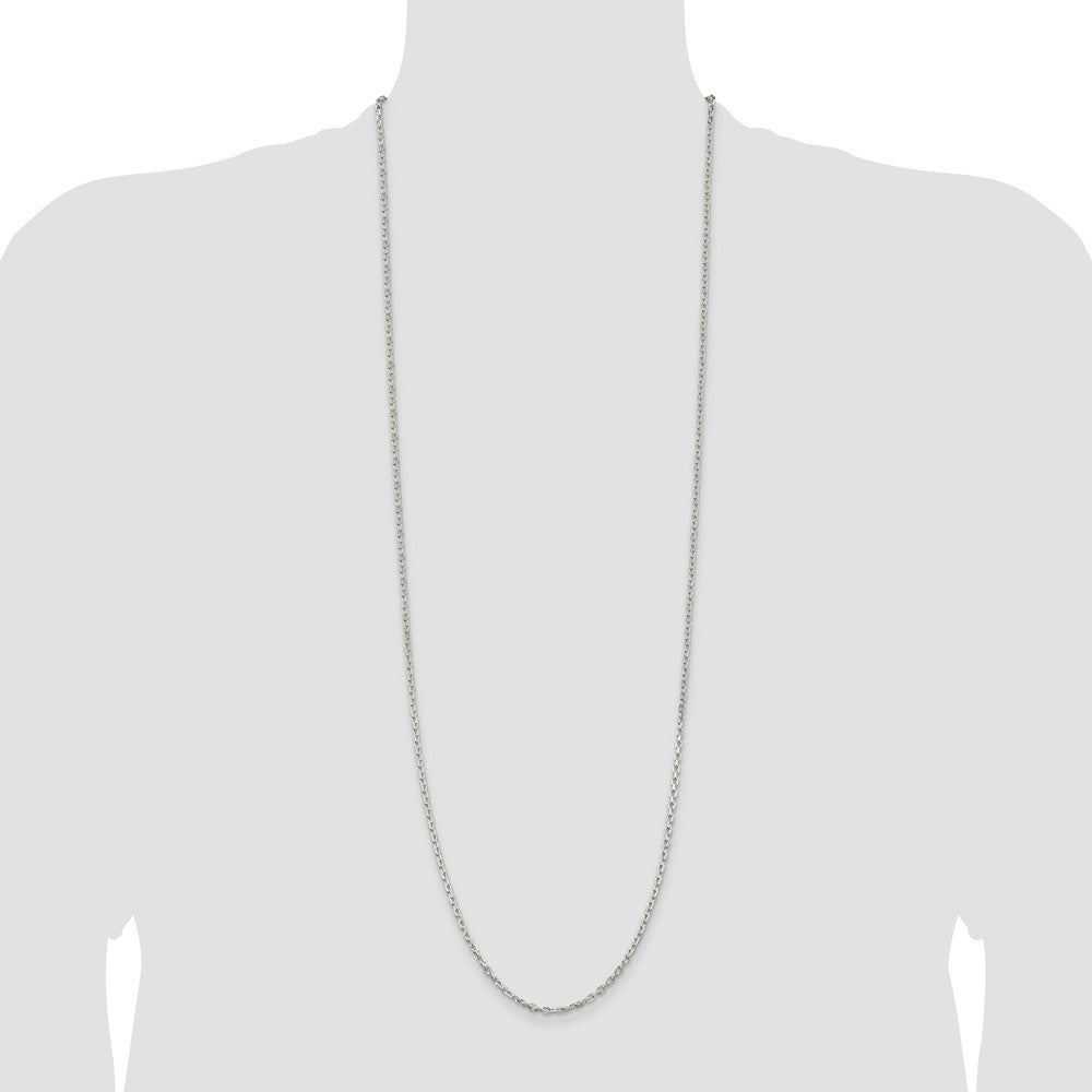 Sterling Silver 2.75mm Beveled Oval Cable Chain