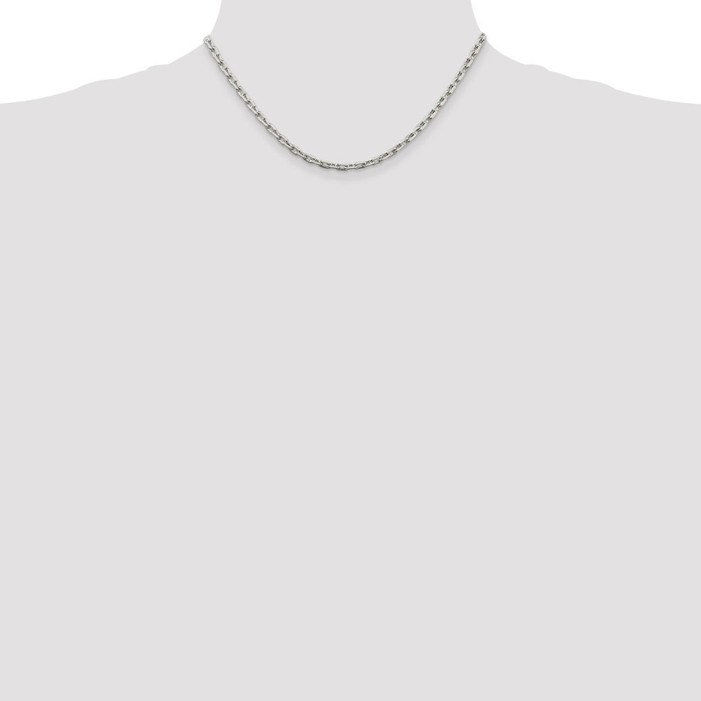 Sterling Silver 3.95mm Beveled Oval Cable Chain