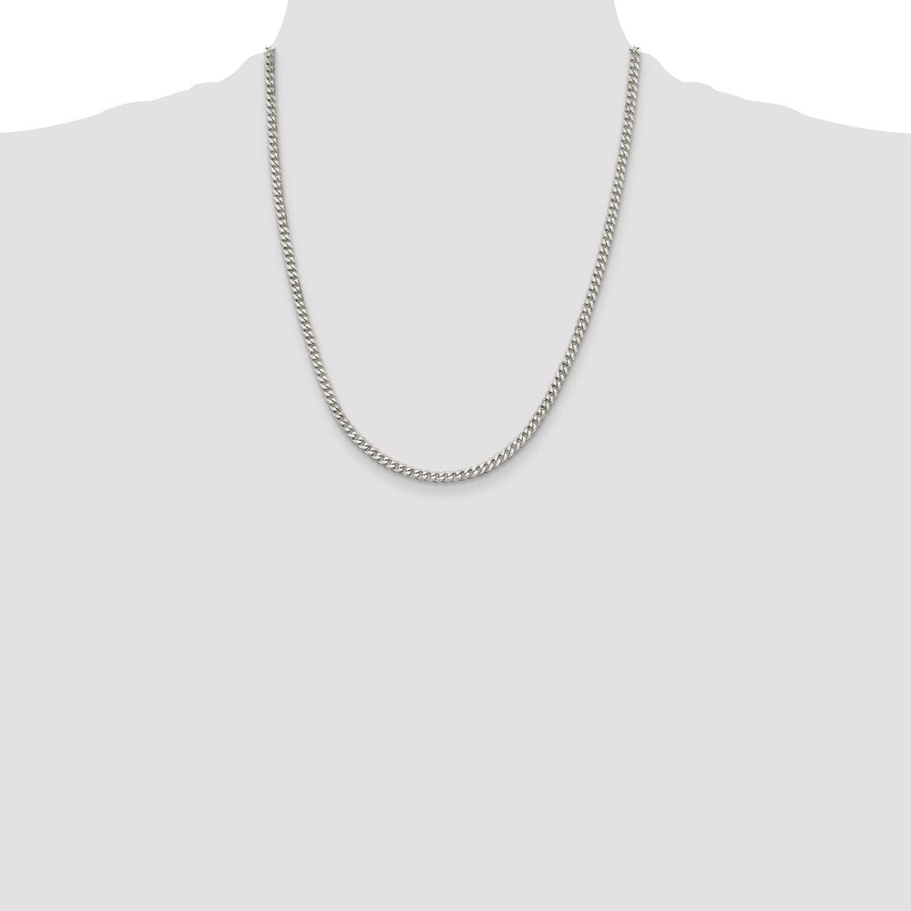 Sterling Silver Rhodium-plated 3.5mm Curb Chain