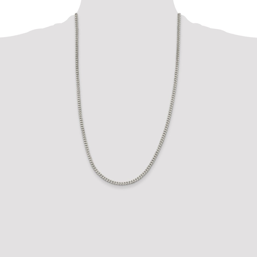 Sterling Silver Rhodium-plated 3.5mm Curb Chain