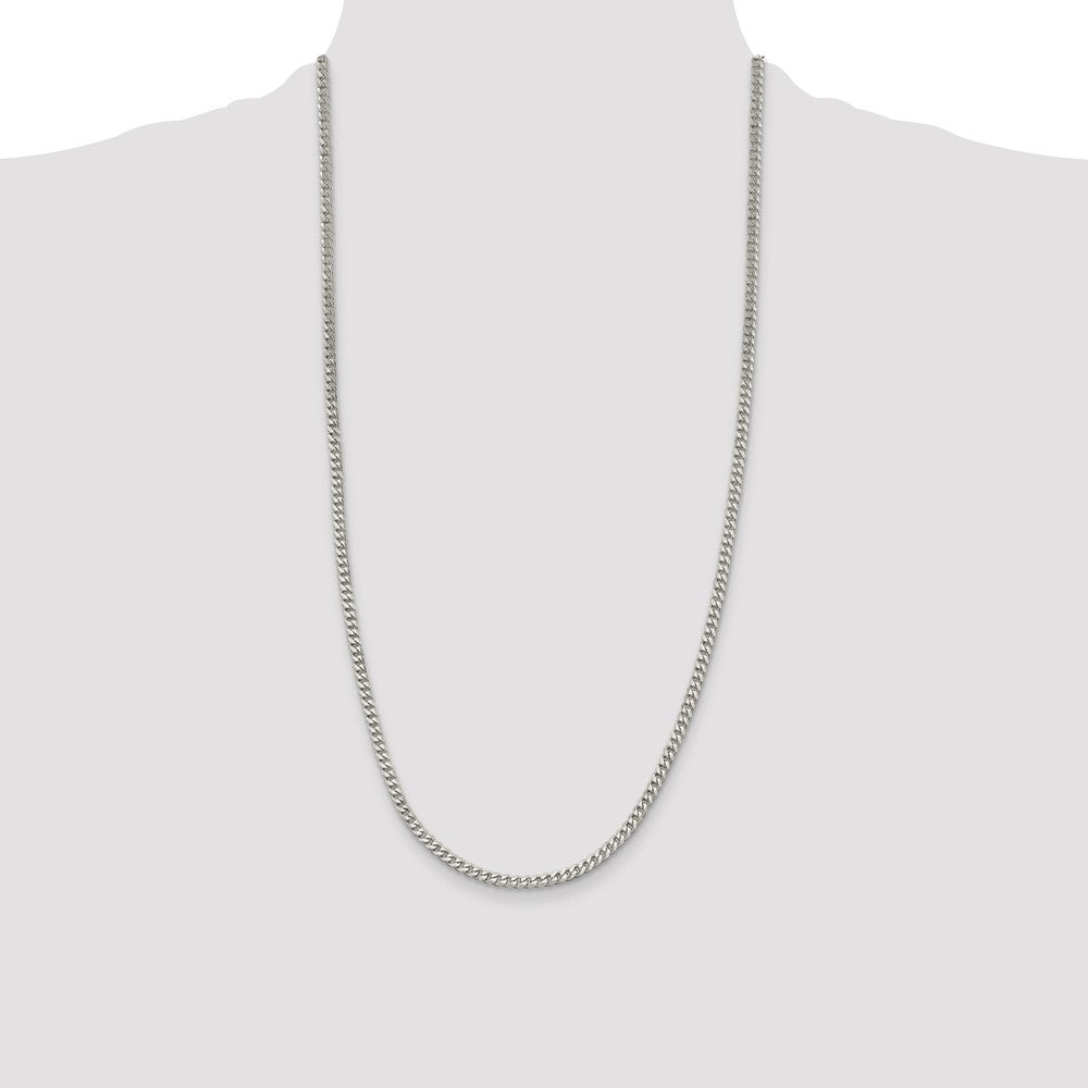 Sterling Silver Rhodium-plated 3.5mm Curb Chain