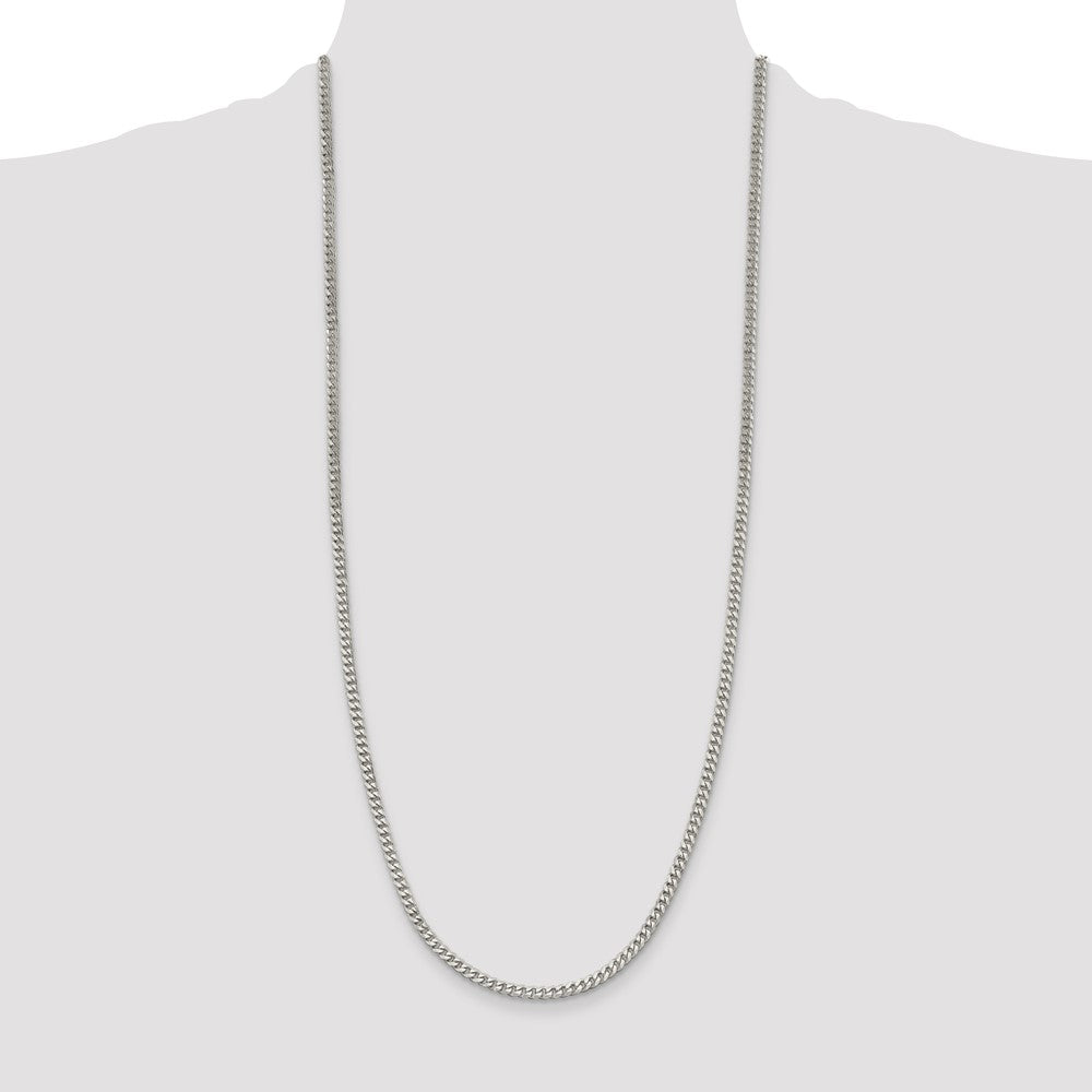 Sterling Silver Rhodium-plated 3.5mm Curb Chain