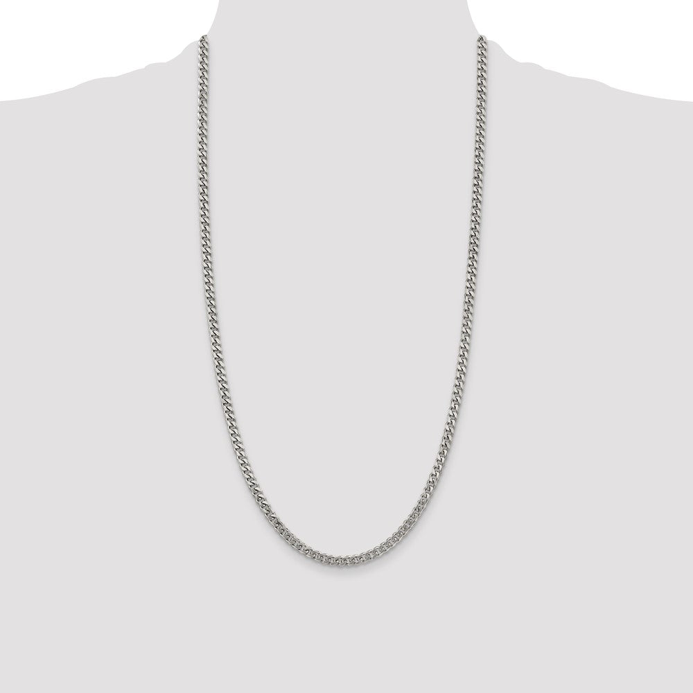 Sterling Silver Rhodium-plated 4.5mm Curb Chain