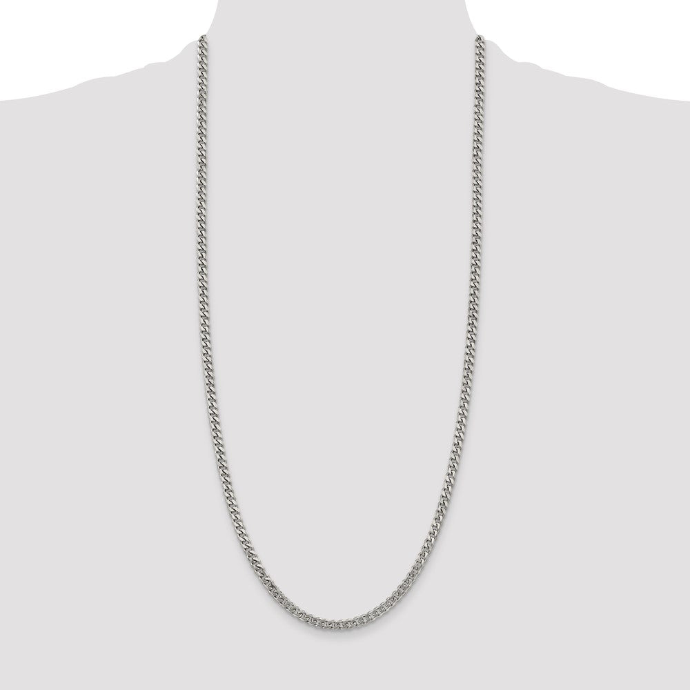 Sterling Silver Rhodium-plated 4.5mm Curb Chain