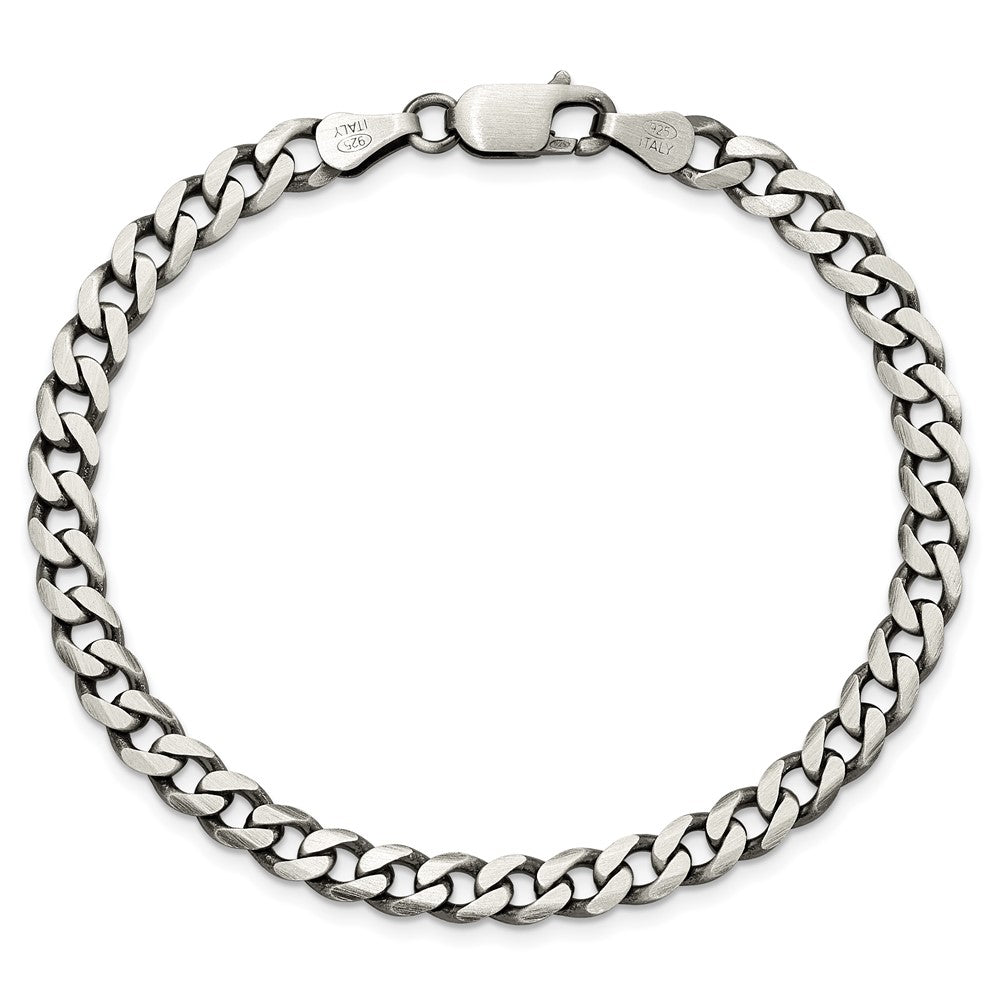 Sterling Silver Antiqued 6mm Curb Chain