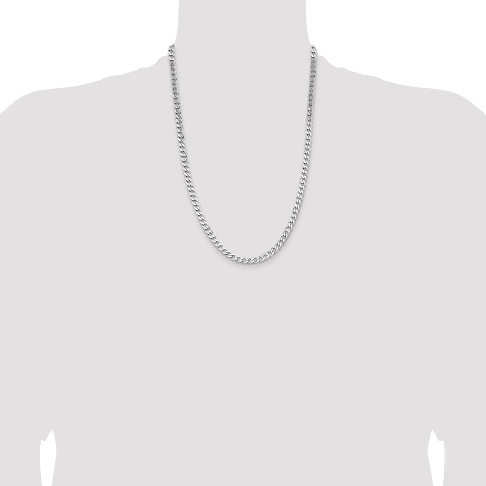 Sterling Silver Rhodium-plated 6mm Curb Chain