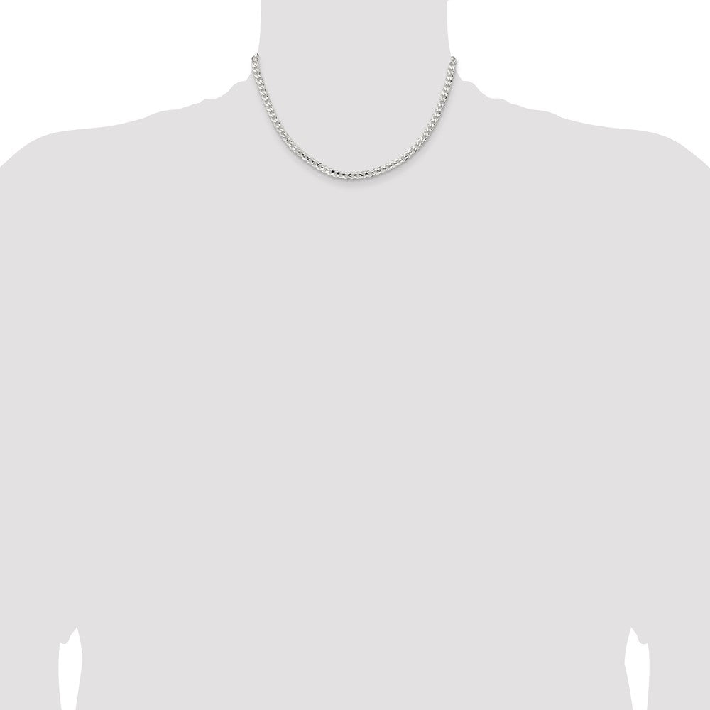 Sterling Silver 4.5mm Concave Beveled Curb Chain