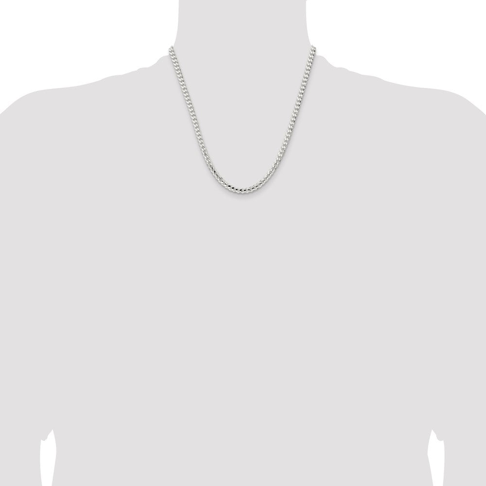 Sterling Silver 4.5mm Concave Beveled Curb Chain