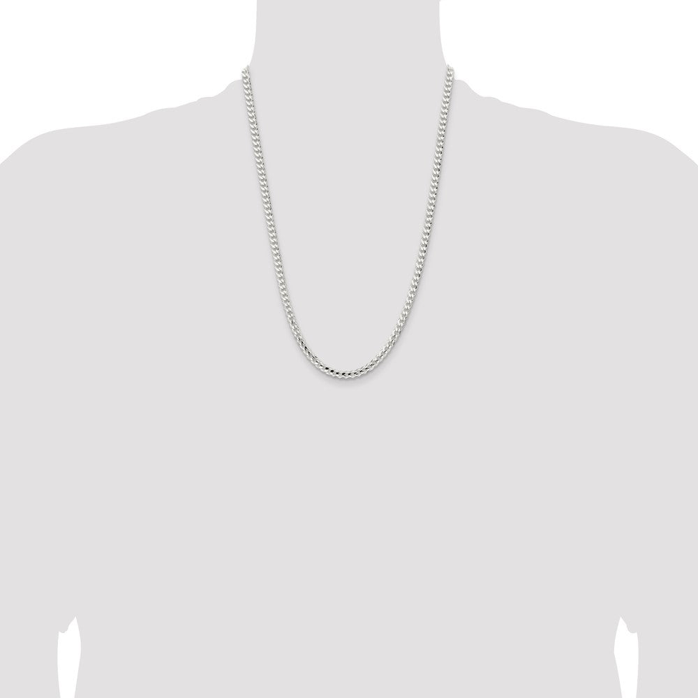 Sterling Silver 4.5mm Concave Beveled Curb Chain