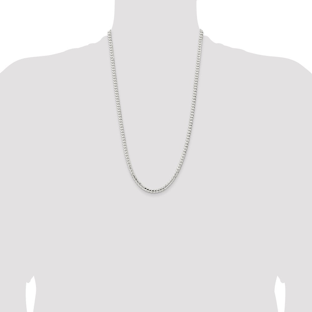 Sterling Silver 4.5mm Concave Beveled Curb Chain