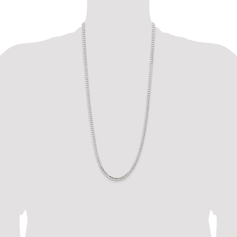 Sterling Silver 4.5mm Concave Beveled Curb Chain