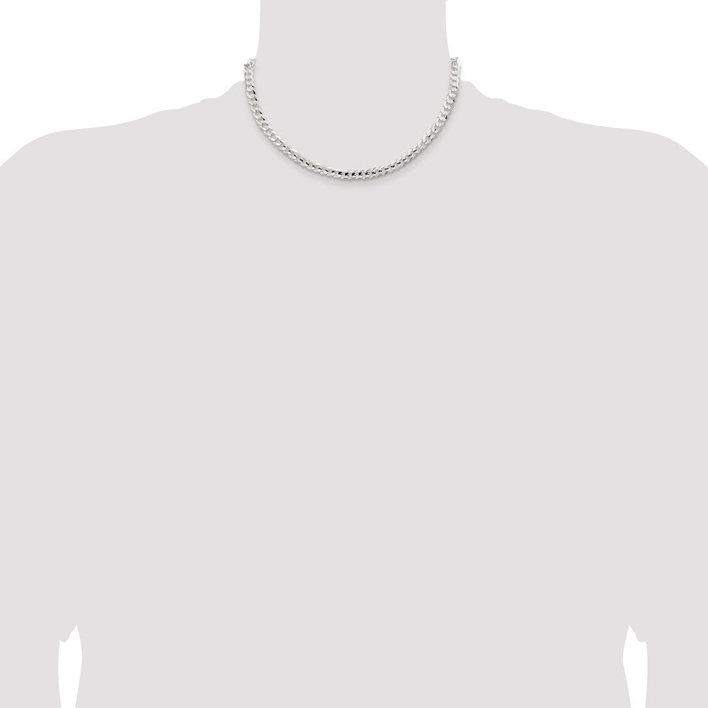 Sterling Silver 5.65mm Concave Beveled Curb Chain