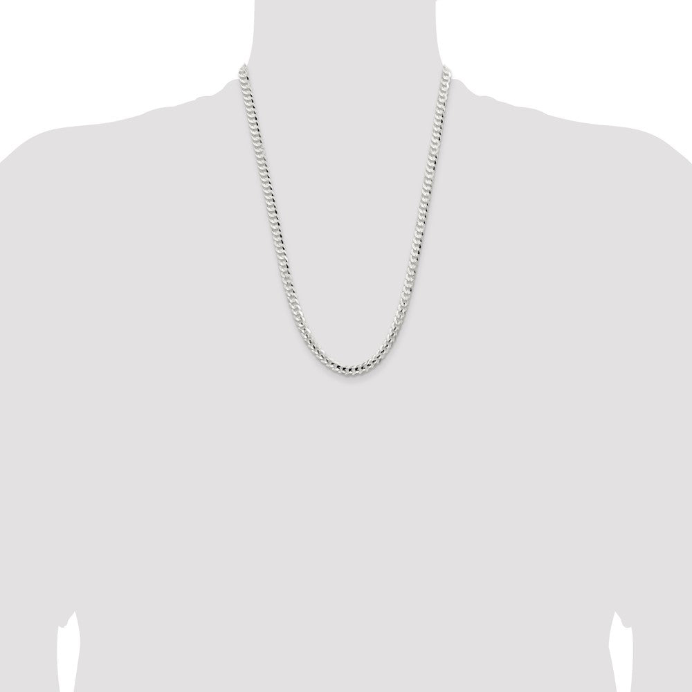 Sterling Silver 5.65mm Concave Beveled Curb Chain