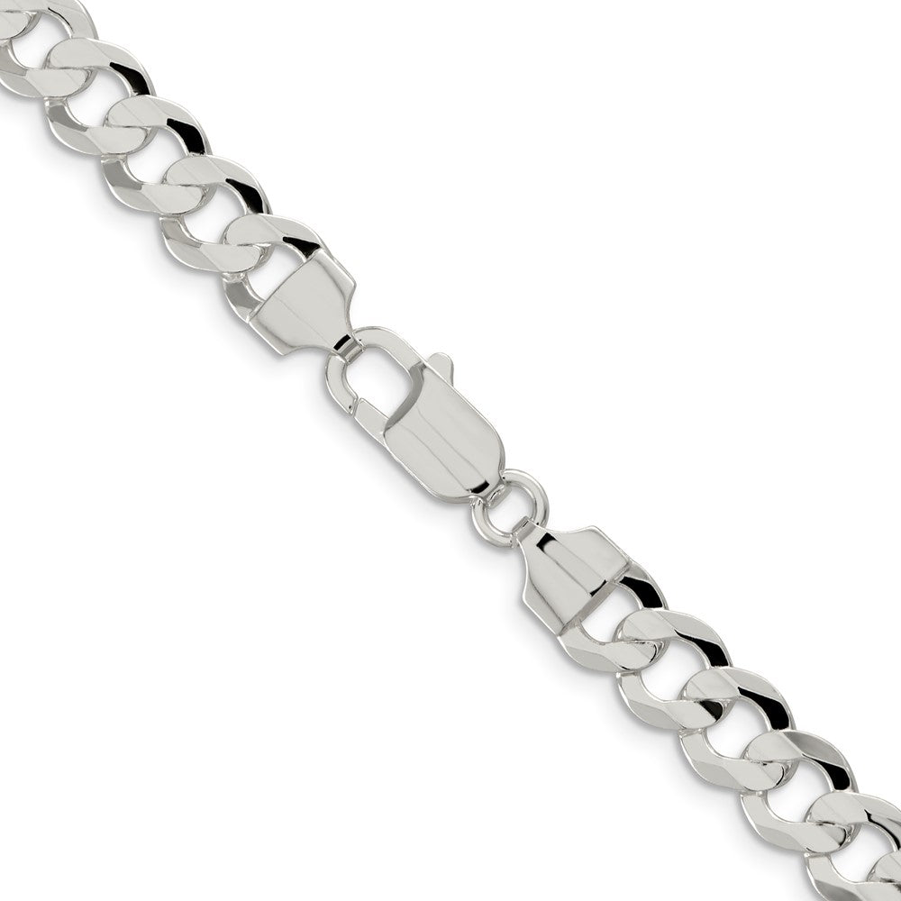 Sterling Silver 8mm Concave Beveled Curb Chain