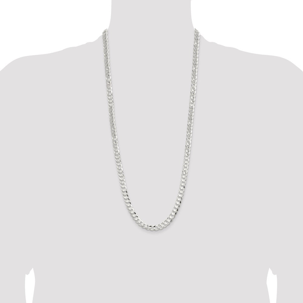 Sterling Silver 8mm Concave Beveled Curb Chain